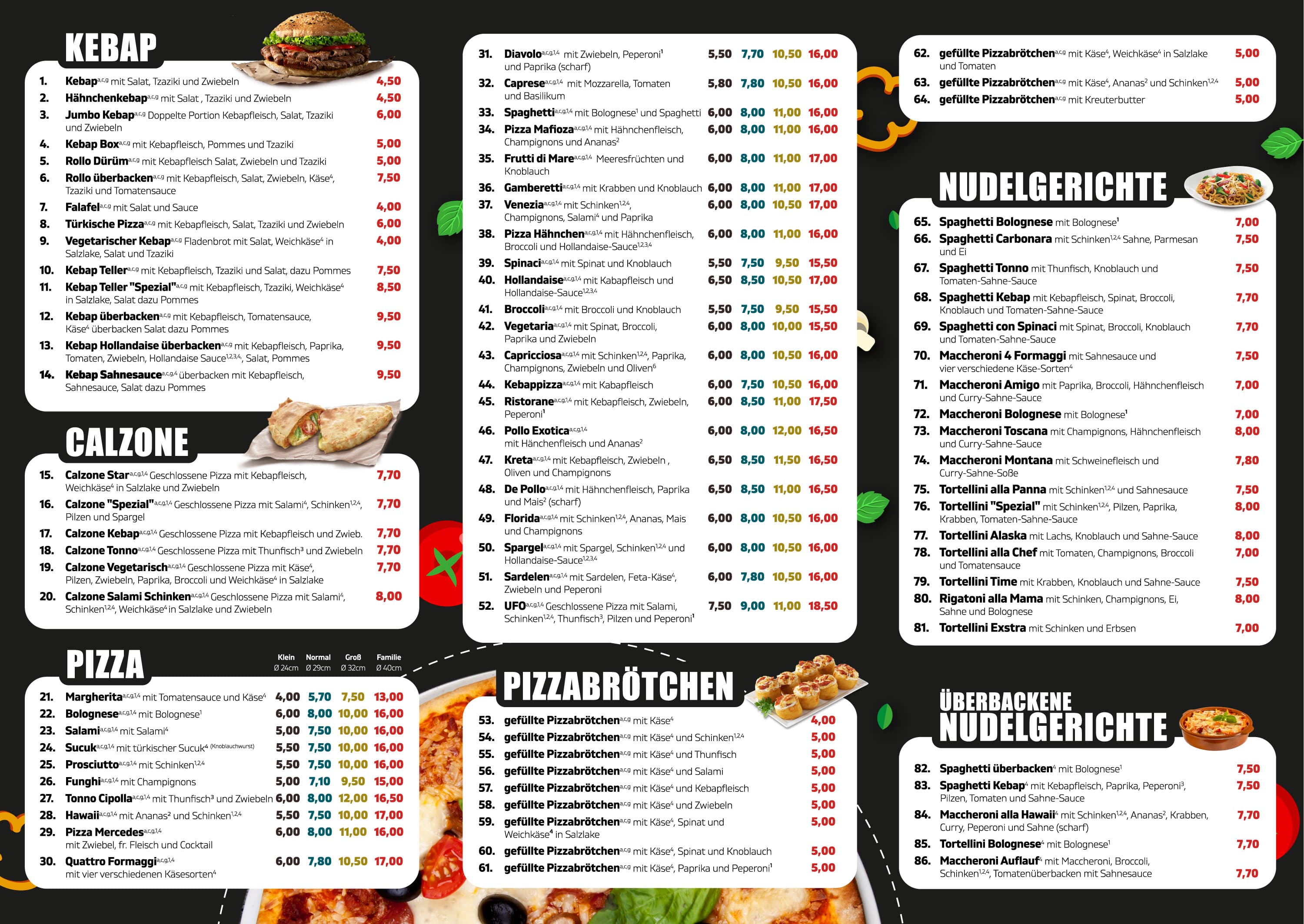 Star Imbiss Dinklage — Imbiss in Dinklage — Speisekarte gestaltet und gedruckt: Kebap, Pizza, Nudeln, 86 Gerichte auf einen Blick.